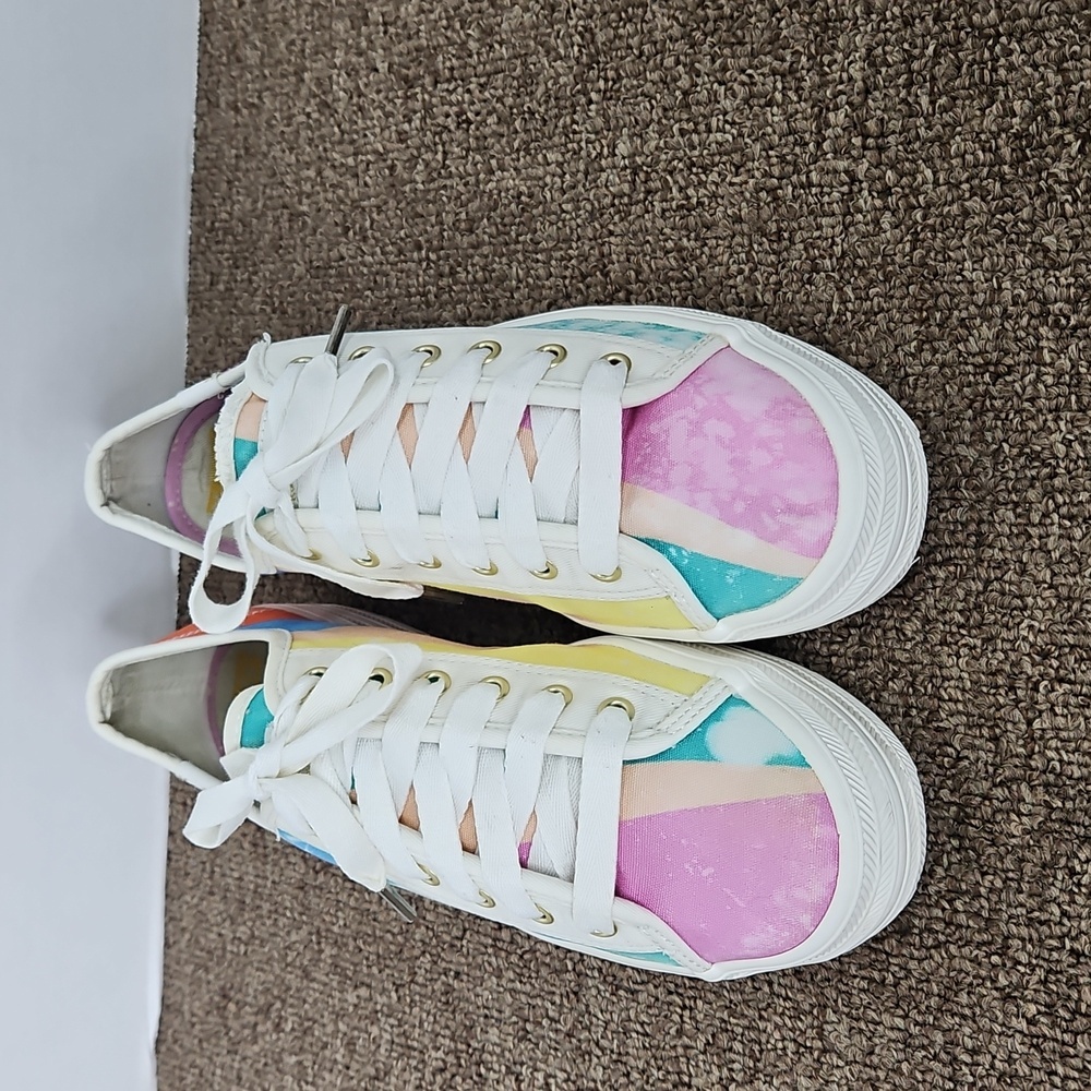 Keds × Kate Spade New York Triple Kick Rainbow Sneakers Sz 8 Womens Distressed - Picture 2 of 10
